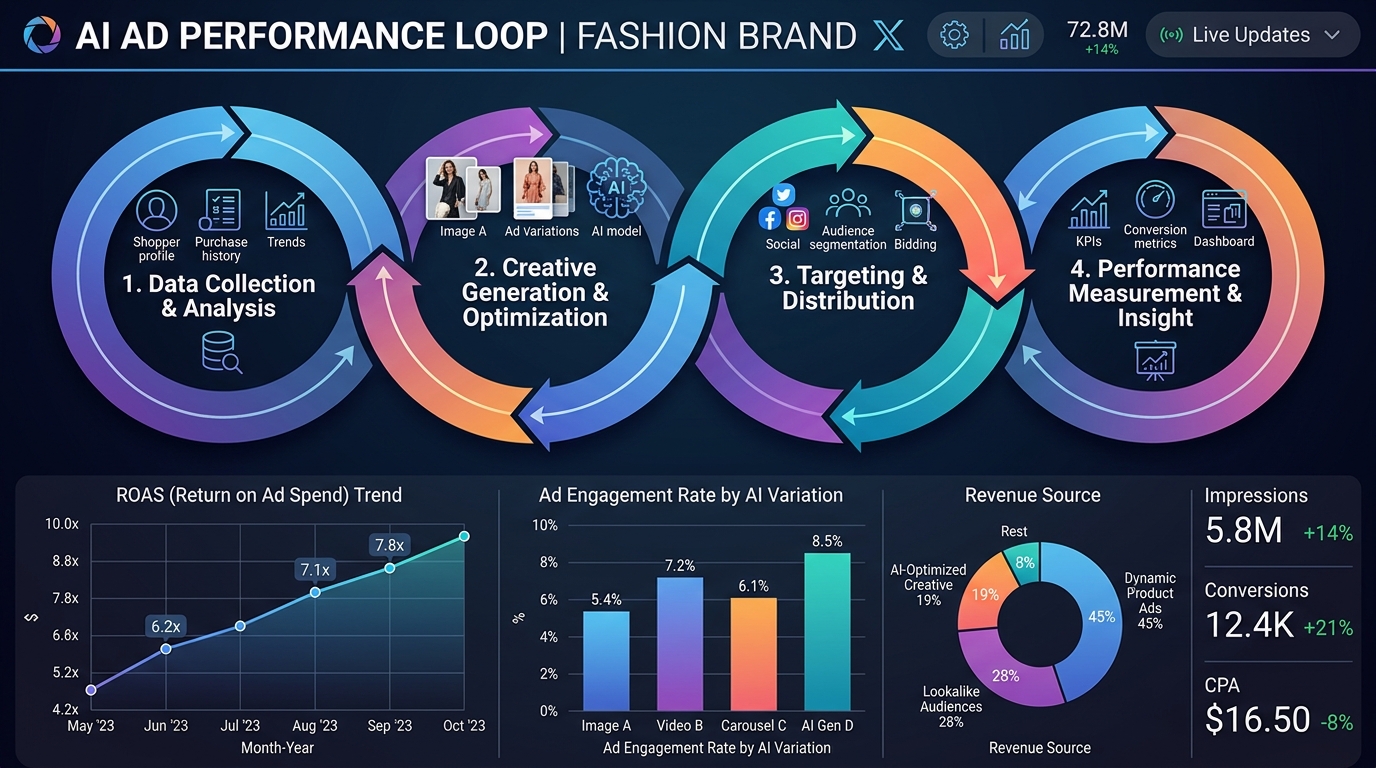 AI ad performance loop for fashion brands