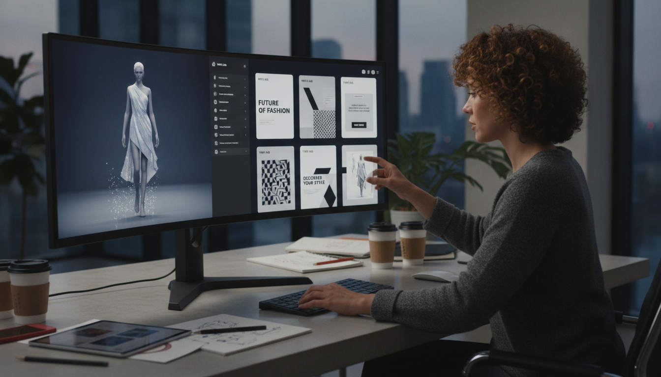 Creative strategist editing an AI generated fashion walk cycle into vertical social ads