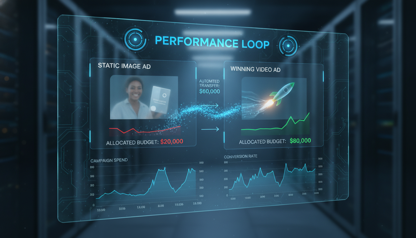 EngageReel dashboard allocating budget to winning creative