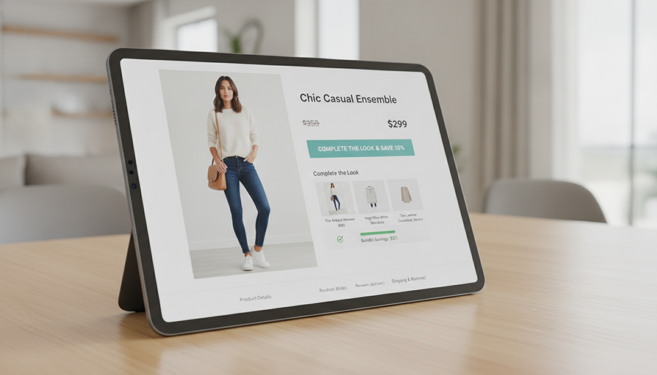 E-commerce product bundle offer on a clothing website