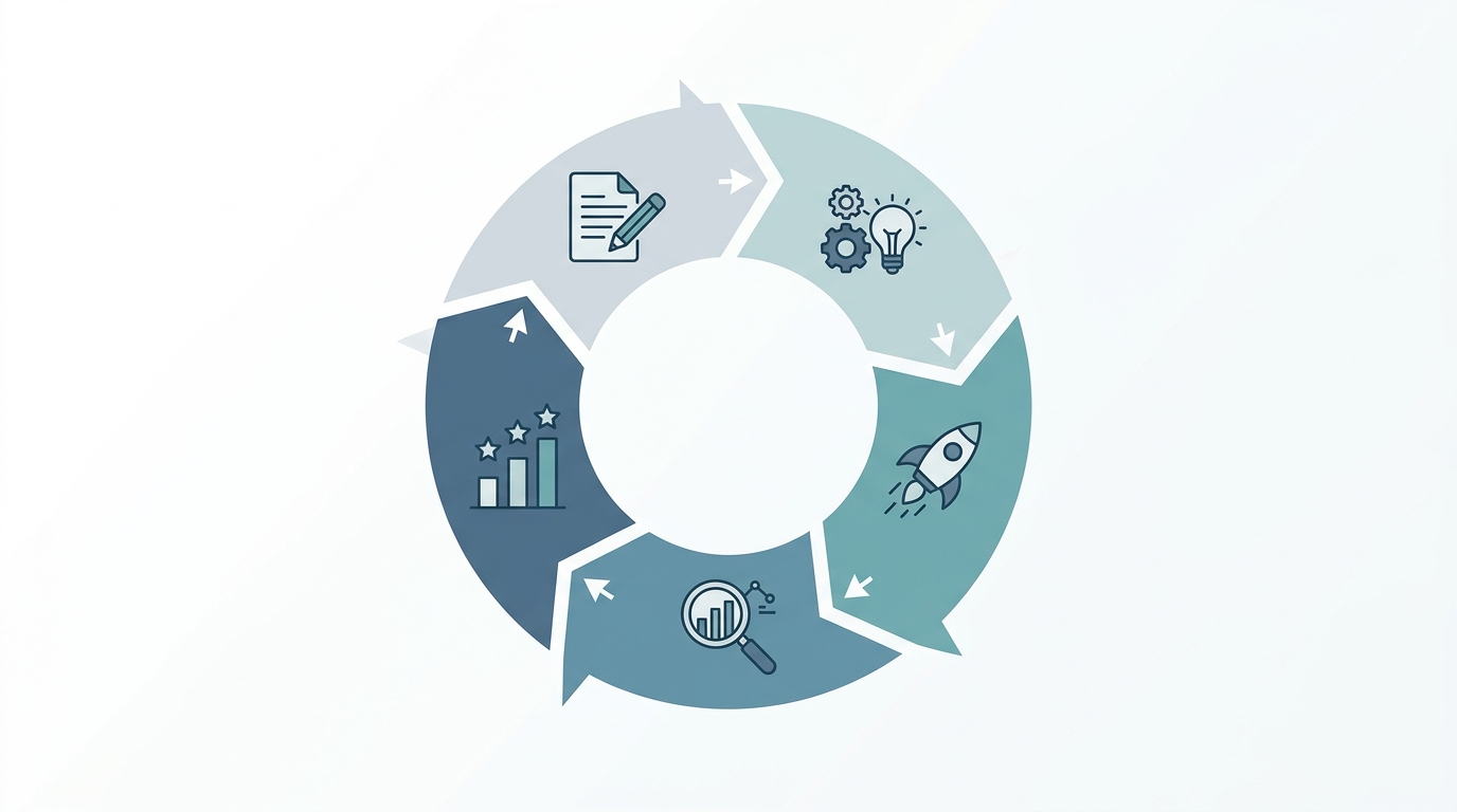 A diagram illustrating the feedback loop for performance-driven AI ad creation.