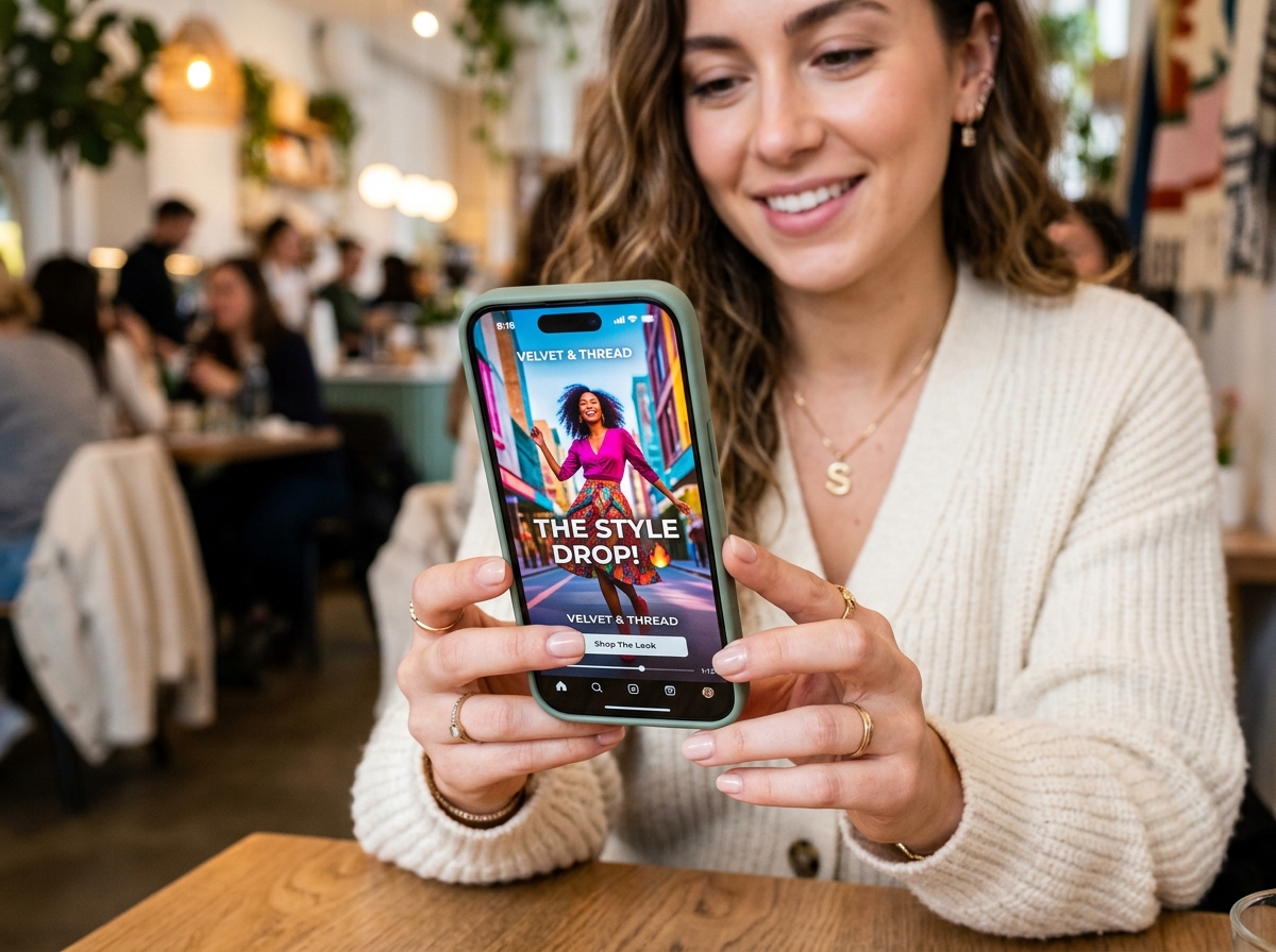 Video ad on smartphone with high CTR metrics