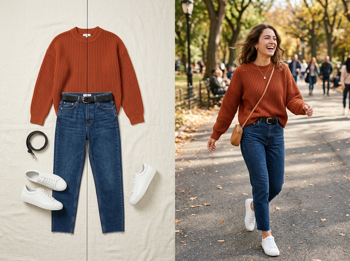 Comparison of generic flat lay versus dynamic on-model fashion ad