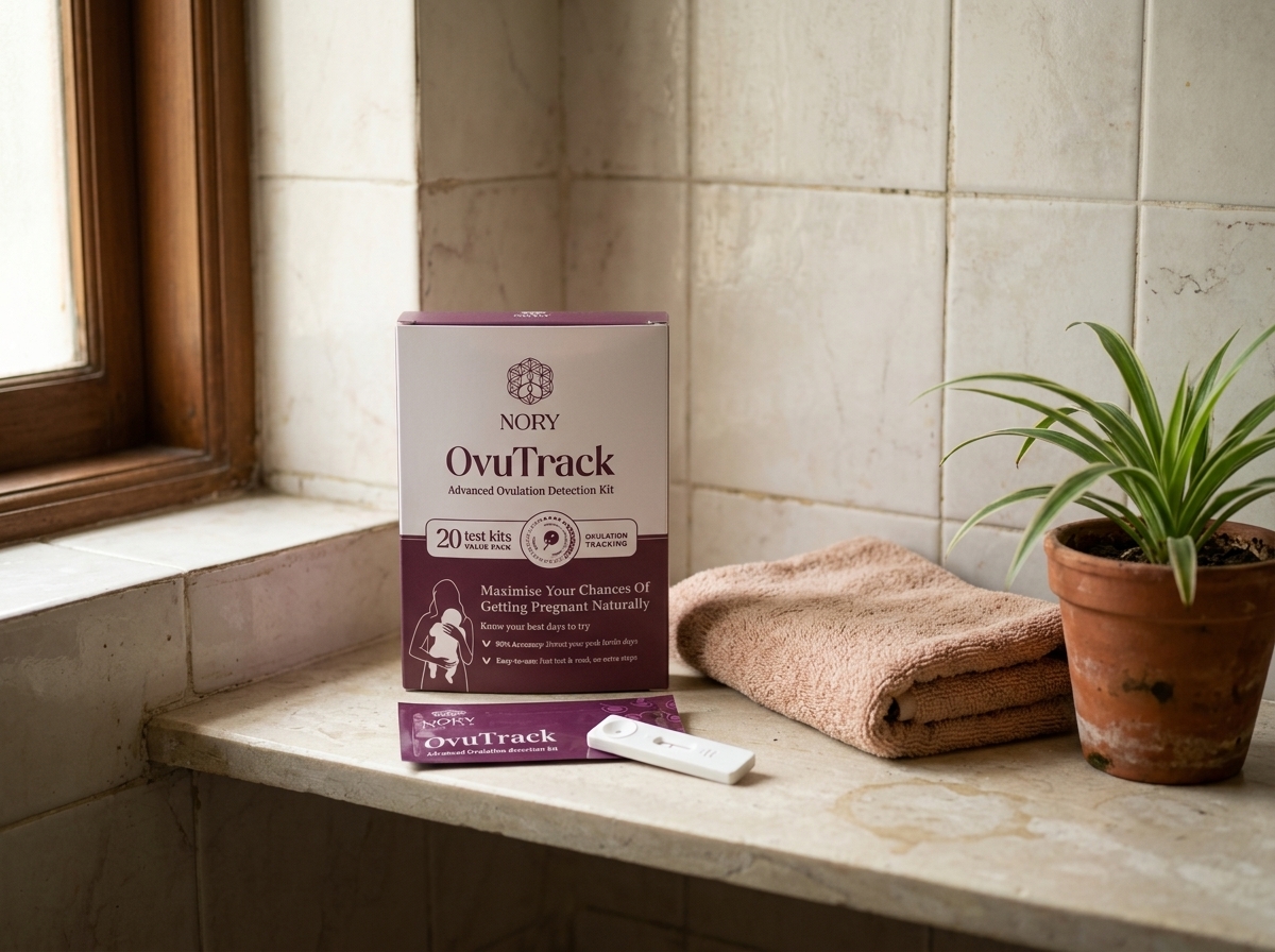 A positive ovulation test strip indicating an LH surge and the start of the fertile window.