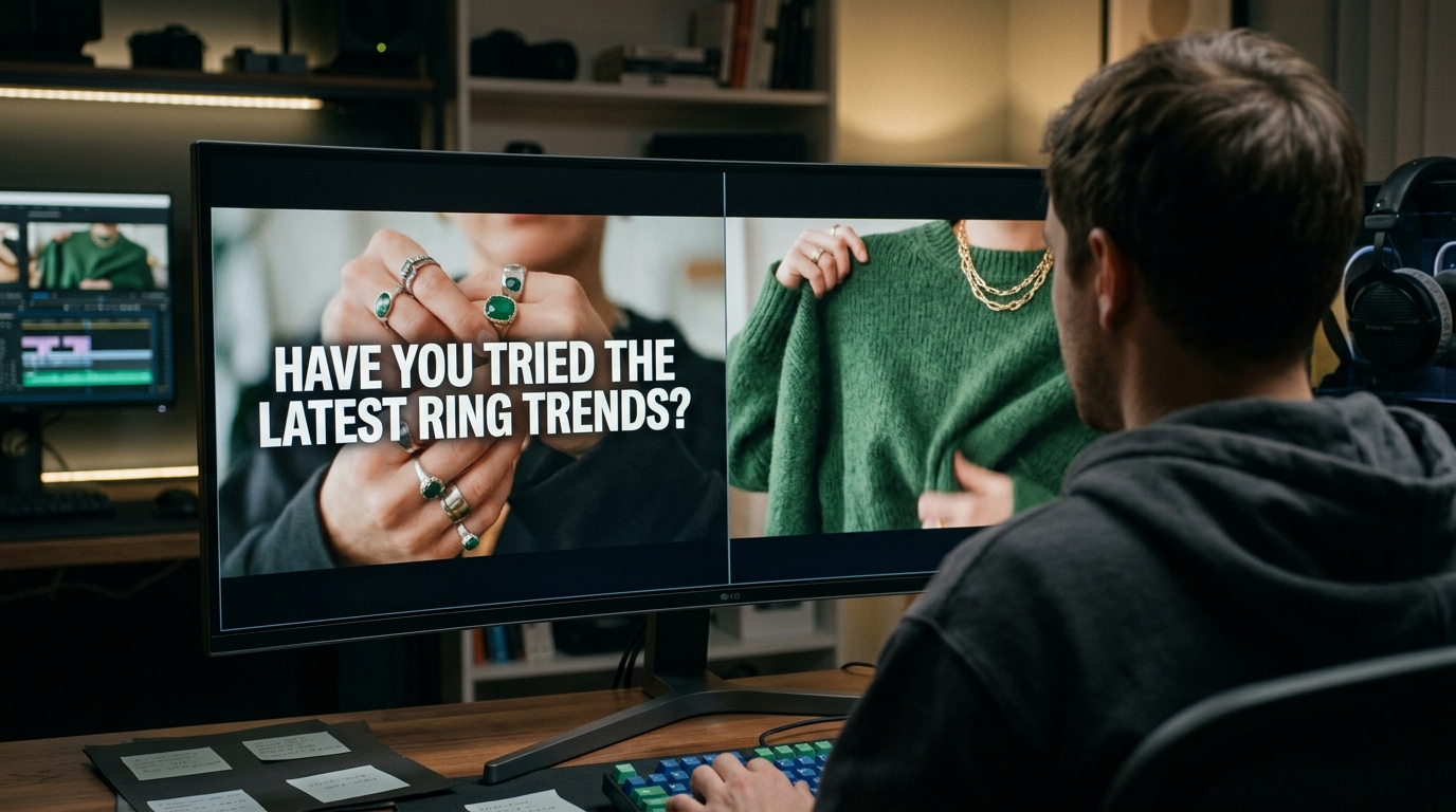 A/B testing two different hooks for a fashion try-on haul ad.