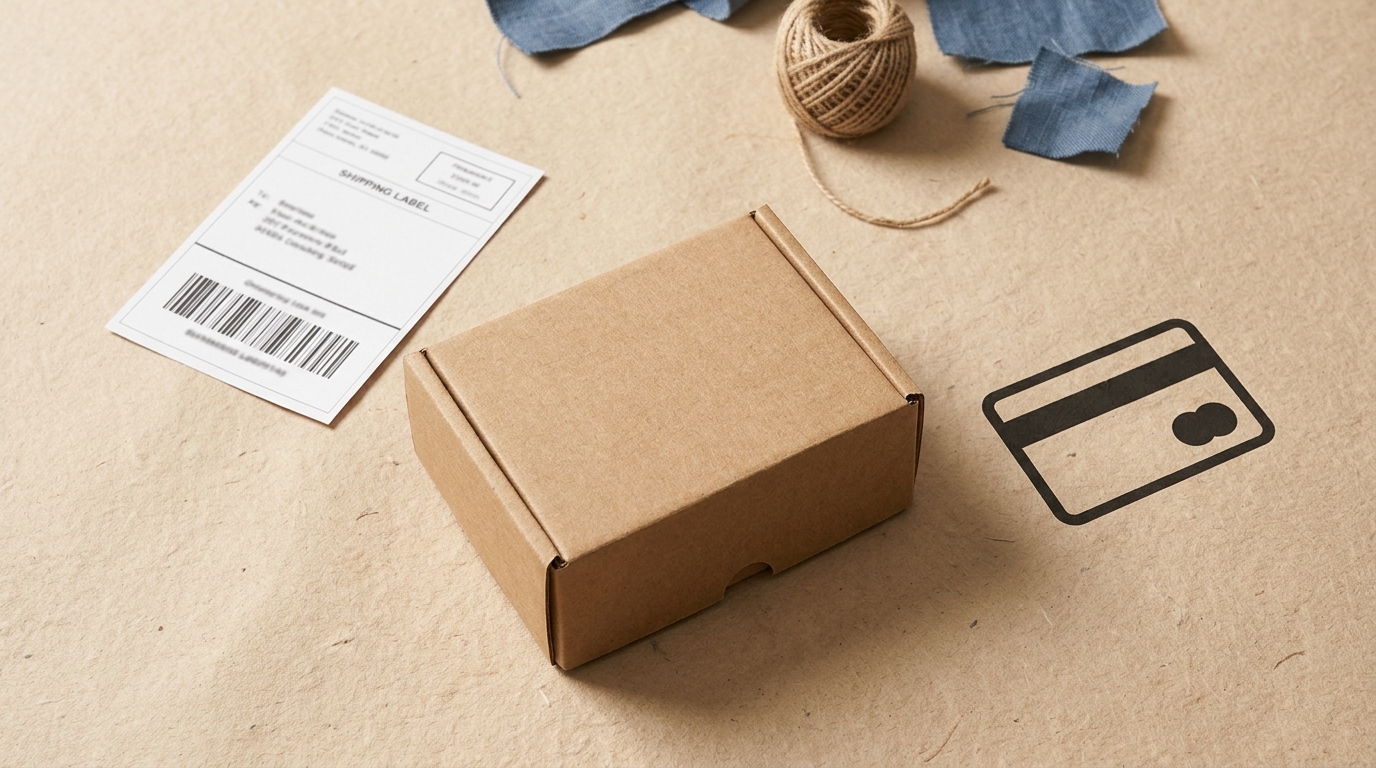 Illustration of product costs including packaging, shipping, and payment fees.