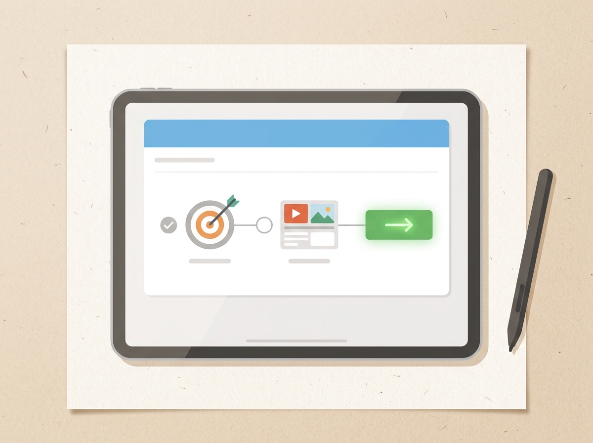 A step-by-step visual for setting up an Advantage+ Sales campaign in Meta Ads Manager.