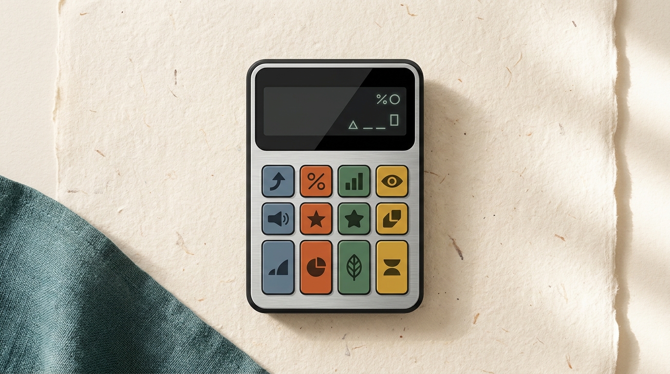 An illustration of a calculator, symbolizing the calculation of important ad metrics like ROAS and CPA.